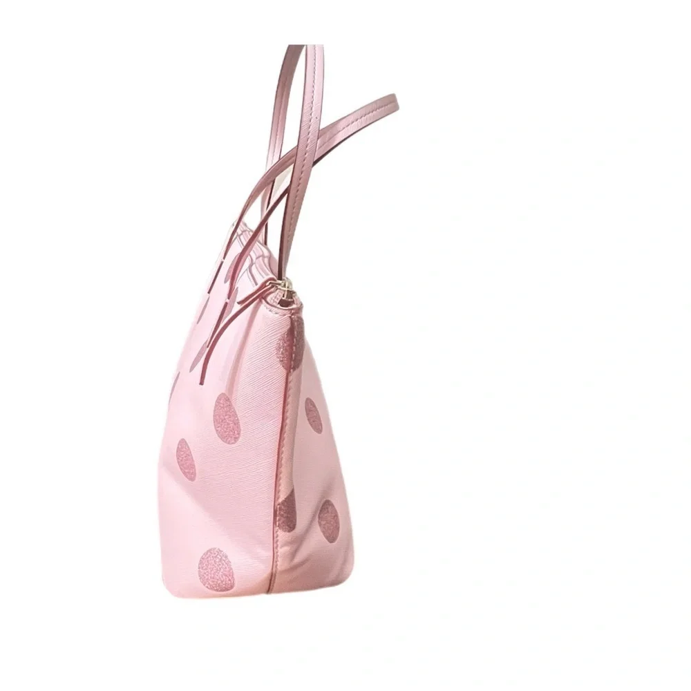 Kate Spade Pink Polka Dot Tote Bag Measurement 14.5 x 5 x 9
